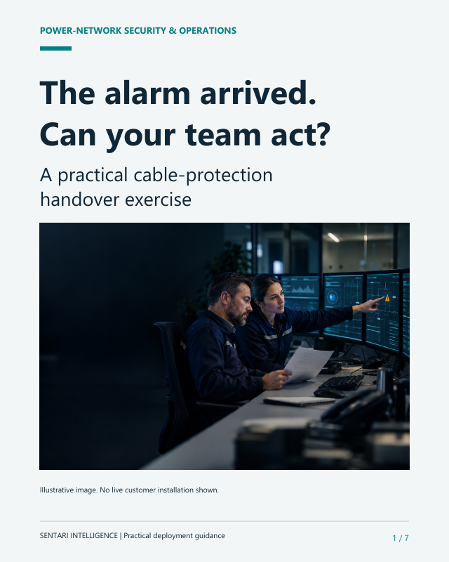 The published seven-page alert handover guide, with an illustrative control-room scene